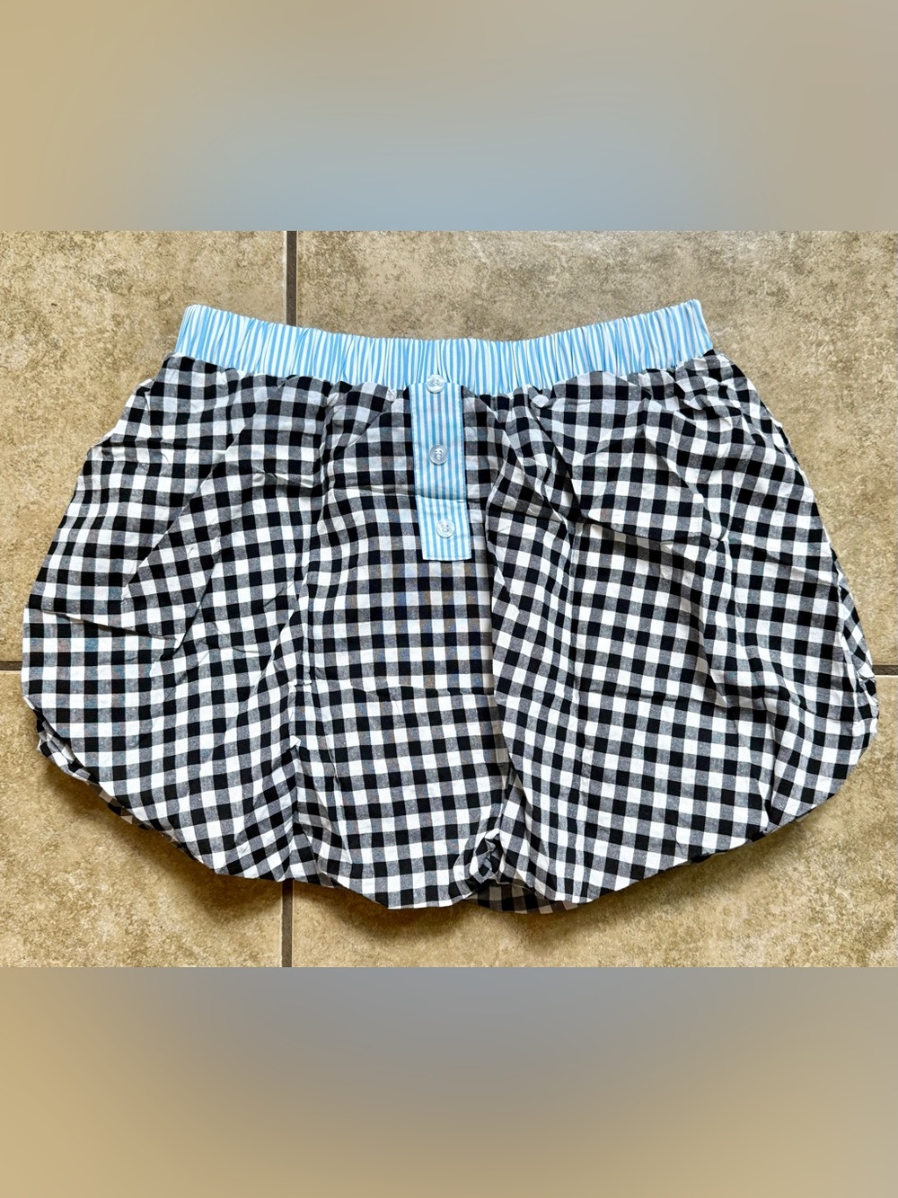 Bubble Mini Skirt Wenrine Women’s Gingham Y2K Size Small New FAST SHIPPING
